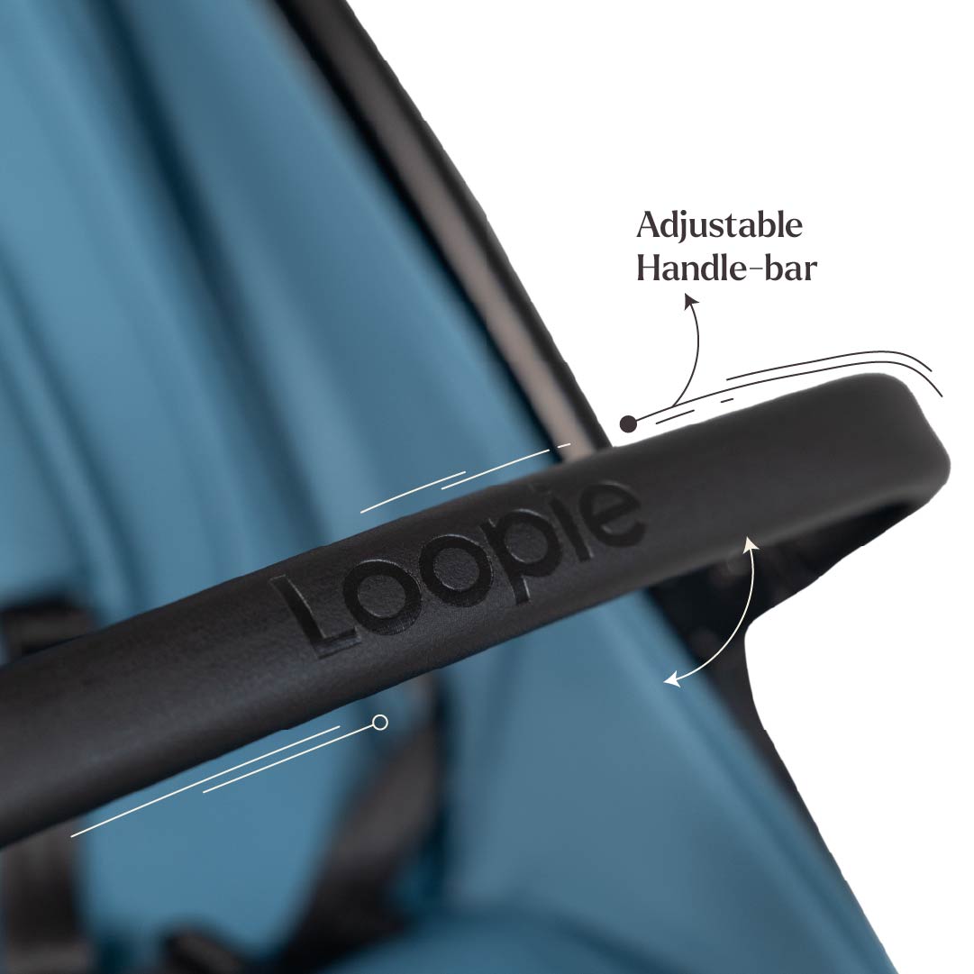 Loopie Hop Premium Baby Stroller | Travel-Friendly Compact Fold | Ages 0-4 Years | Black Charcoal