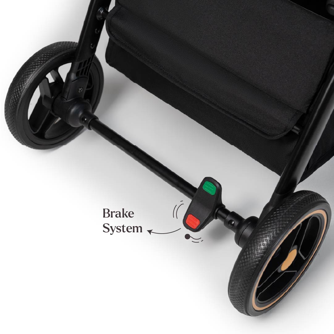 Loopie Hop Premium Baby Stroller | Travel-Friendly Compact Fold | Ages 0-4 Years | Black Charcoal