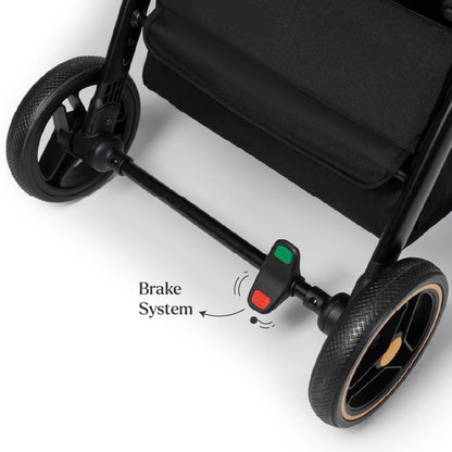 Loopie Hop Premium Baby Stroller | Travel-Friendly Compact Fold | Ages 0-4 Years | Black Charcoal