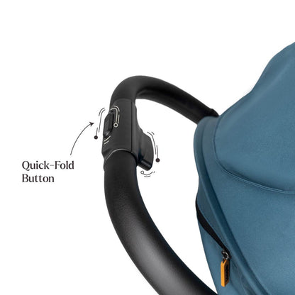 Loopie Hop Premium Baby Stroller | Travel-Friendly Compact Fold | Ages 0-4 Years | Black Charcoal