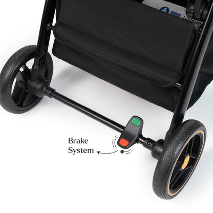 Loopie Hop Premium Baby Stroller | Travel-Friendly Compact Fold | Ages 0-4 Years | Black Charcoal