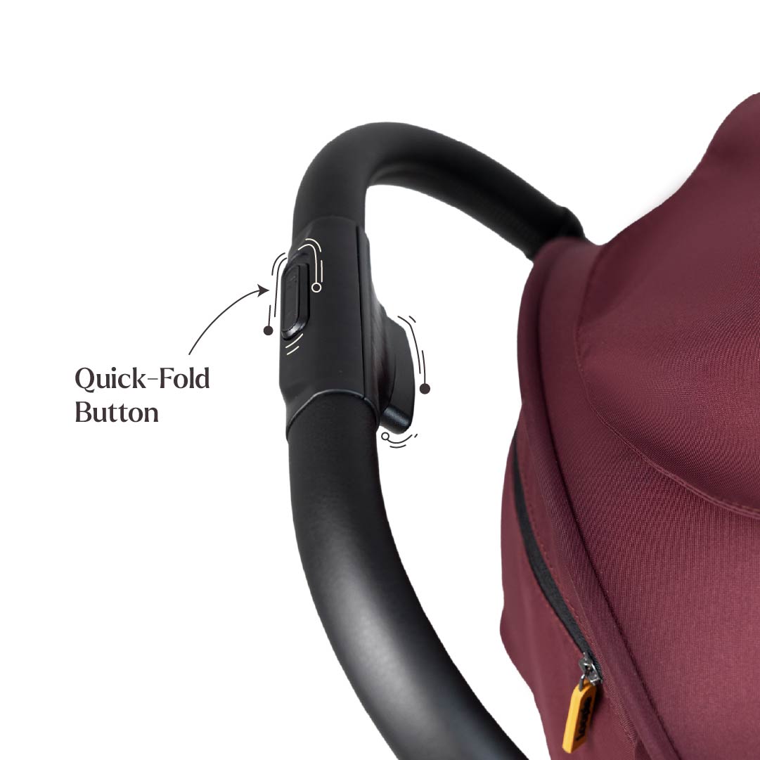 Loopie Hop Premium Baby Stroller | Travel-Friendly Compact Fold | Ages 0-4 Years | Black Charcoal