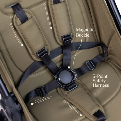 Loopie Hop Premium Baby Stroller | Travel-Friendly Compact Fold | Ages 0-4 Years | Black Charcoal