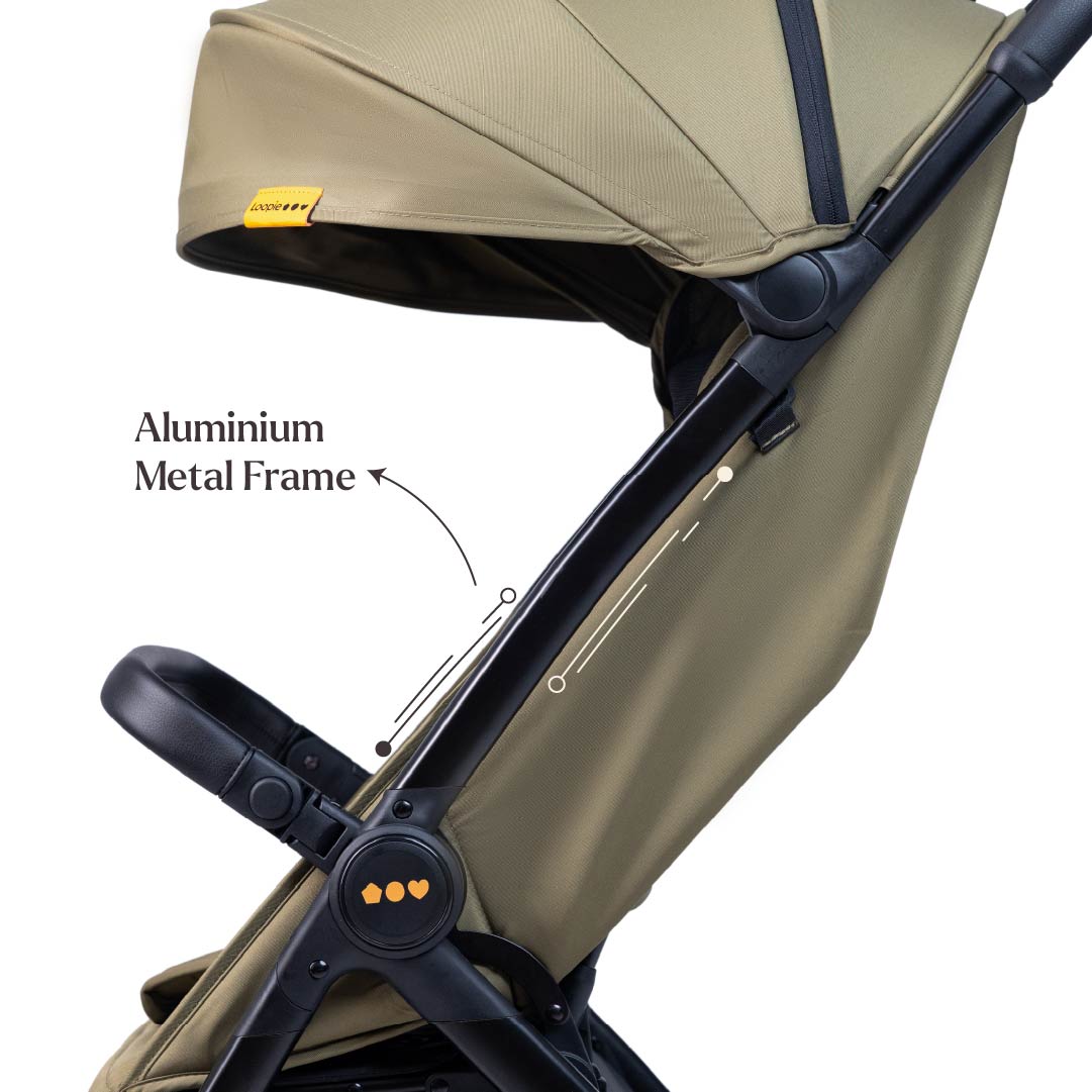 Loopie Hop Premium Baby Stroller | Travel-Friendly Compact Fold | Ages 0-4 Years | Black Charcoal