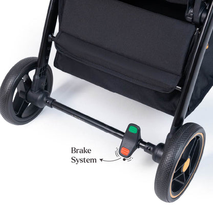 Loopie Hop Premium Baby Stroller | Travel-Friendly Compact Fold | Ages 0-4 Years | Black Charcoal