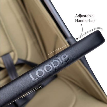 Loopie Hop Premium Baby Stroller | Travel-Friendly Compact Fold | Ages 0-4 Years | Black Charcoal