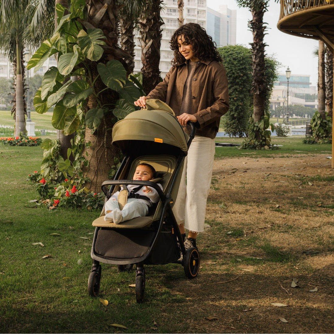 Loopie Hop Premium Baby Stroller | Travel-Friendly Compact Fold | Ages 0-4 Years | Black Charcoal
