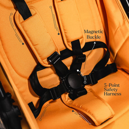 Loopie Hop Premium Baby Stroller | Travel-Friendly Compact Fold | Ages 0-4 Years | Black Charcoal