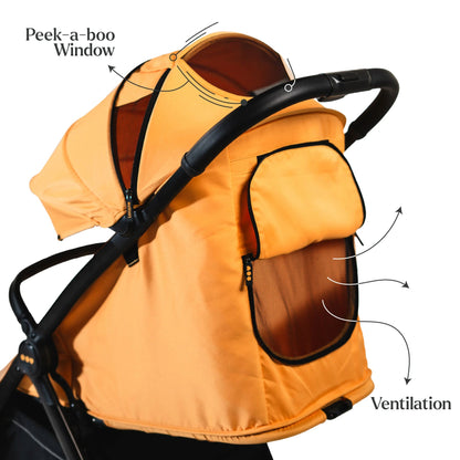 Loopie Hop Premium Baby Stroller | Travel-Friendly Compact Fold | Ages 0-4 Years | Black Charcoal