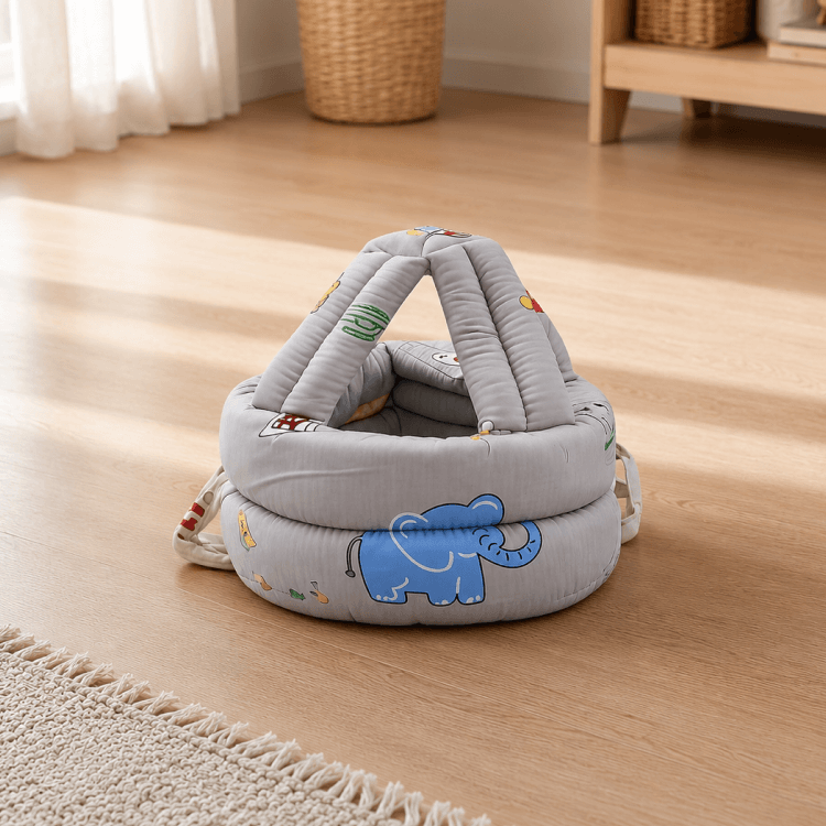 Anti - Fall Baby Safety Helmet | Adjustable Infant Head Protector Pillow Safety Gear for babies - Gray - Bouncing Baby