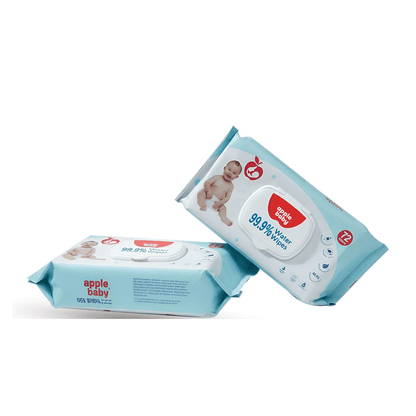 Apple Baby 99.9% Pure Water Wipes | Unscented & Fragrance - Free | 72 Wipes (Pack of 2) Baby Wipes for babies - Bouncing Baby