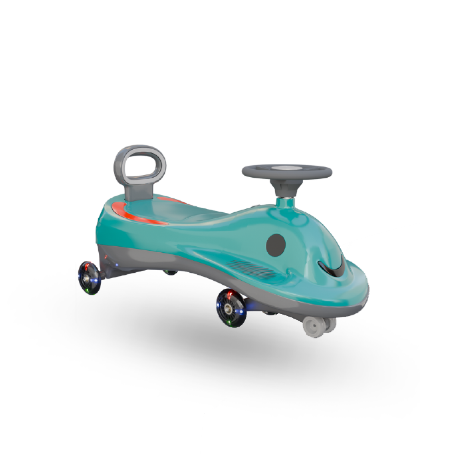 Apple Baby Berry Swing Car | Twist Ride - On Toy with LED Wheels | Musical Steering Wheel | Ages 2 - 5 Ride Ons for babies - Dark Green - Bouncing Baby