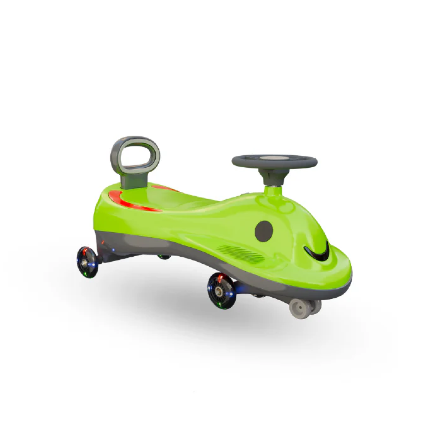 Apple Baby Berry Swing Car | Twist Ride - On Toy with LED Wheels | Musical Steering Wheel | Ages 2 - 5 Ride Ons for babies - Green - Bouncing Baby