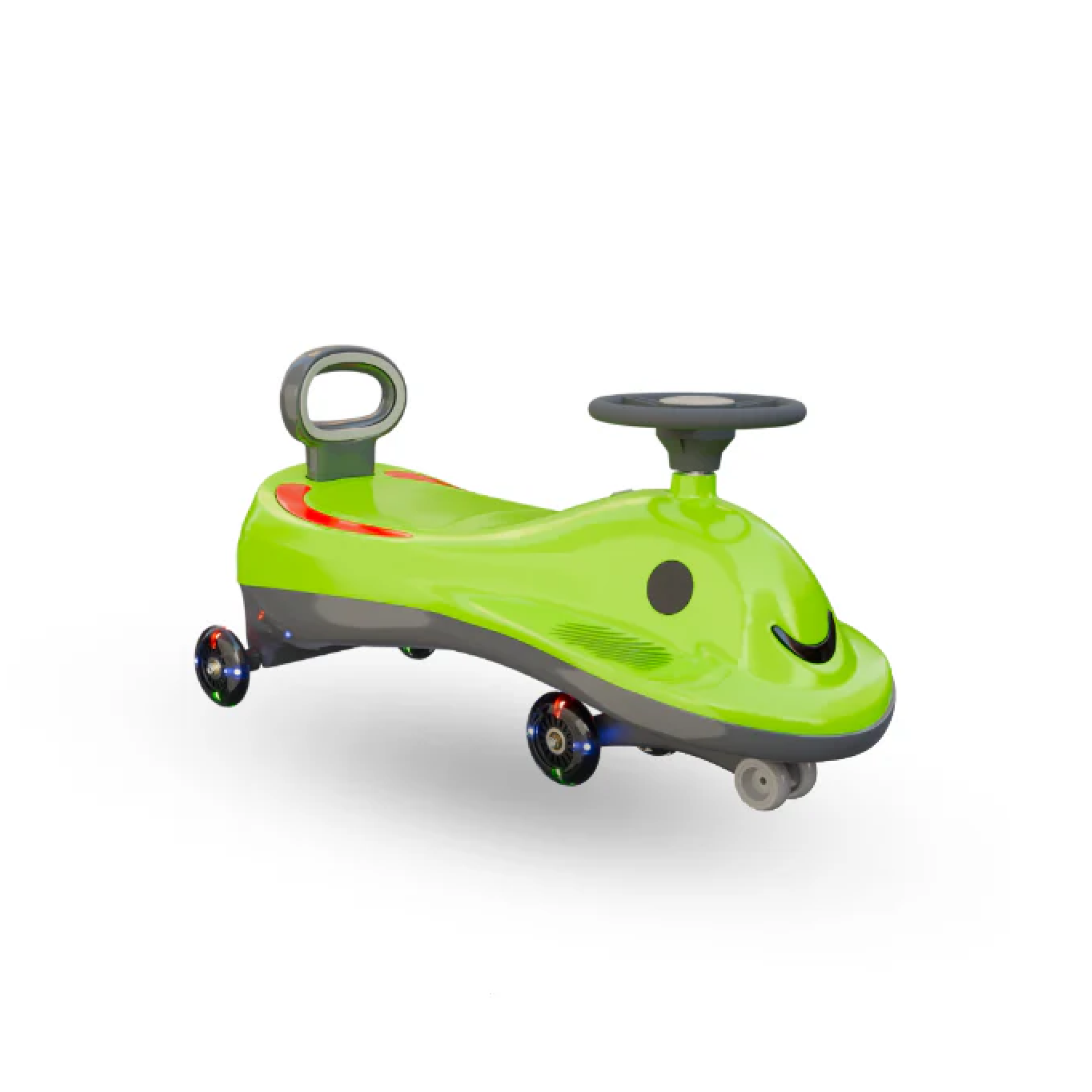 Apple Baby Berry Swing Car | Twist Ride - On Toy with LED Wheels | Musical Steering Wheel | Ages 2 - 5 Ride Ons for babies - Green - Bouncing Baby