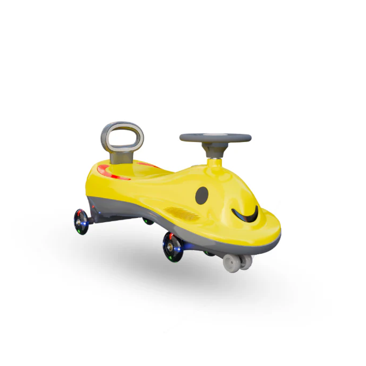 Apple Baby Berry Swing Car | Twist Ride - On Toy with LED Wheels | Musical Steering Wheel | Ages 2 - 5 Ride Ons for babies - Yellow - Bouncing Baby