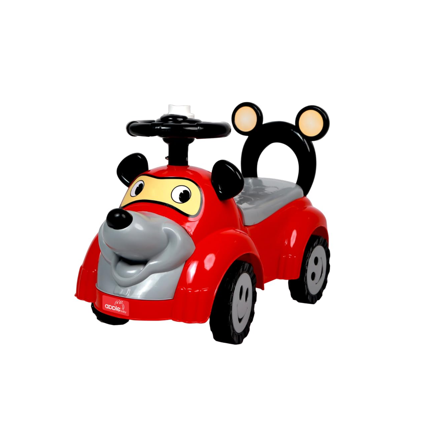 Apple Baby Cartoon Ride - On Push Car | Red Dog Design | Foot - to - Floor Walker Toy | Ages 1 - 3 Ride Ons for babies - Bouncing Baby