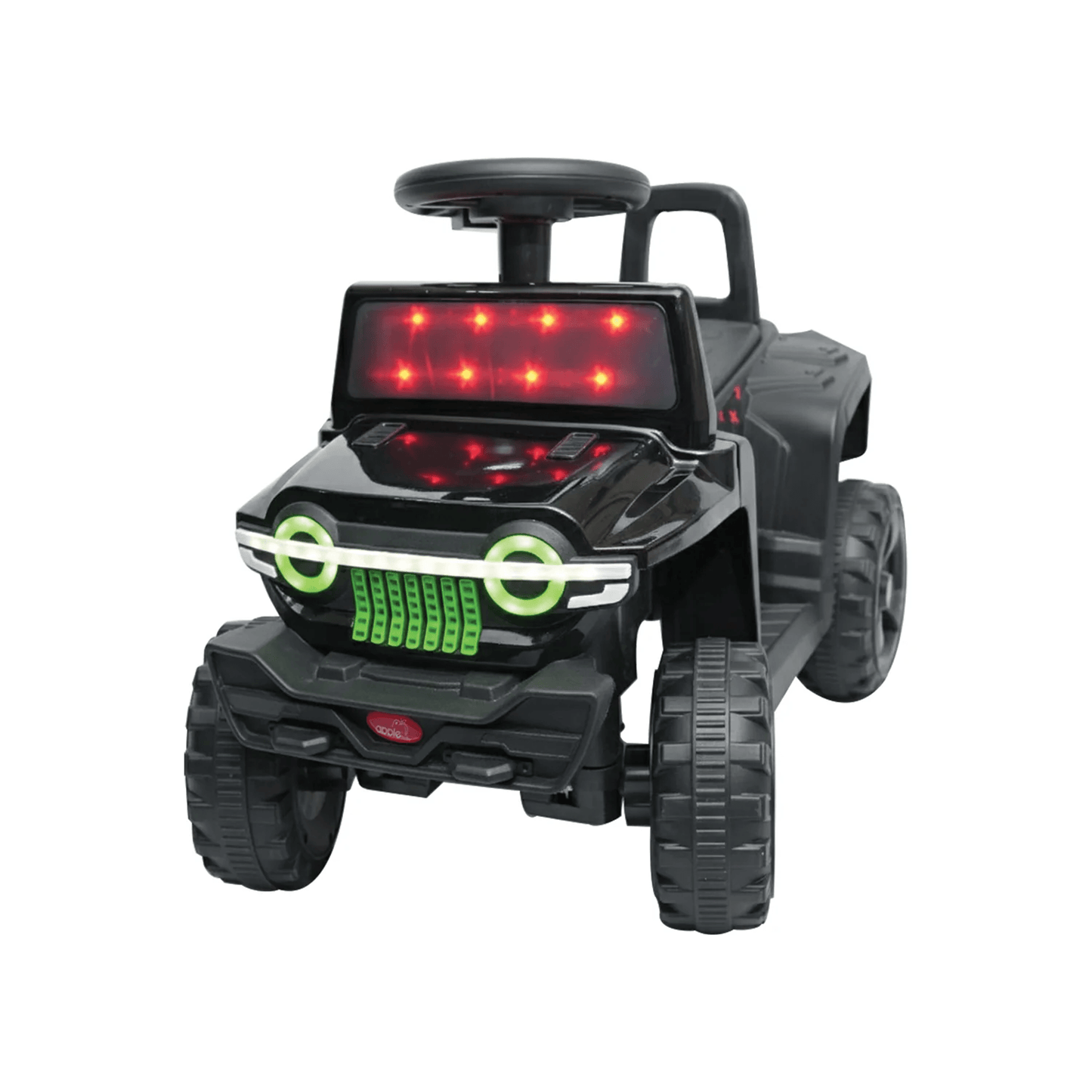 Apple Baby Electric - Style Jeep Ride - On | LED Light - Up Grille & Windshield | Foot - to - Floor SUV Toy | Ages 1 - 3 Ride Ons for babies - Black - Bouncing Baby