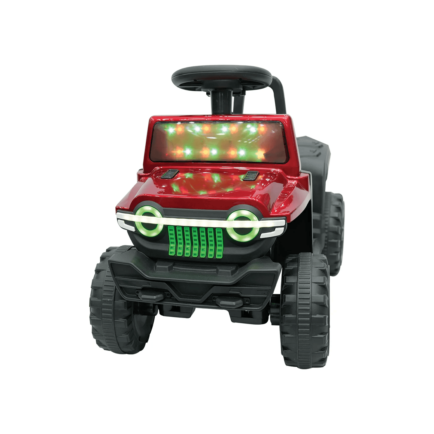 Apple Baby Electric - Style Jeep Ride - On | LED Light - Up Grille & Windshield | Foot - to - Floor SUV Toy | Ages 1 - 3 Ride Ons for babies - Red - Bouncing Baby
