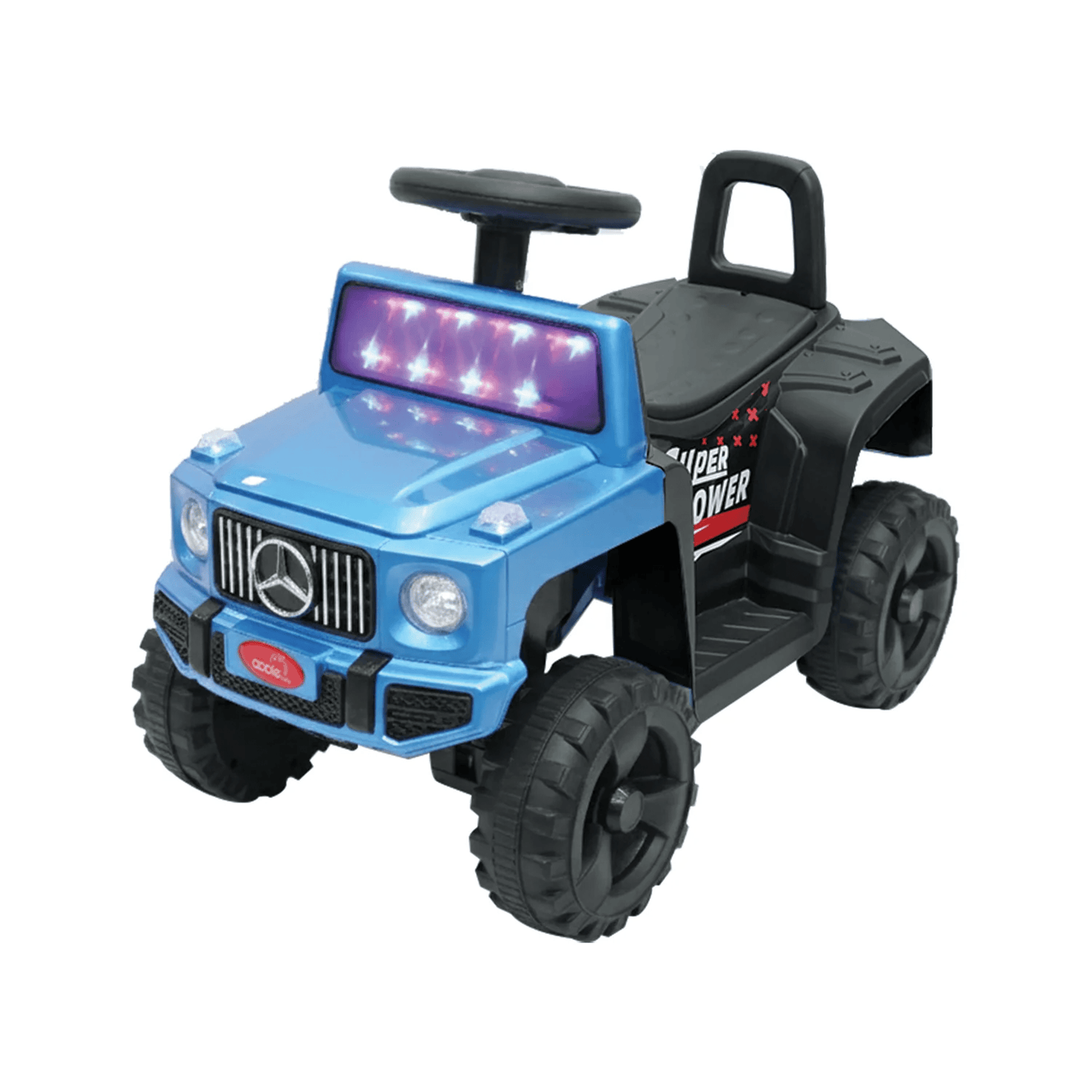 Apple Baby G - Wagon Style Ride - On Push Car | LED Light Windshield & Music | Foot - to - Floor SUV | Ages 1 - 3 Ride Ons for babies - Blue - Bouncing Baby