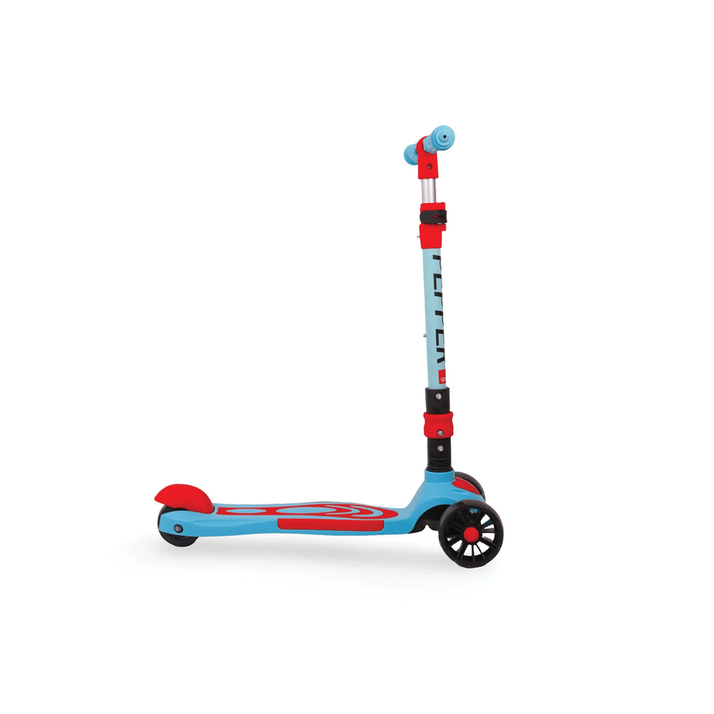 Apple Baby Pepper Magic Wheels Scooter | 3 - Wheel Kick Scooter for Kids | Adjustable Height & Rear Brake | Ages 3 - 8 Ride Ons for babies - Sea Blue - Bouncing Baby