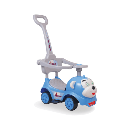 Apple Baby Shine Star 3 - in - 1 Ride - On Push Car | with Parent Handle & Safety Guardrail | Toddler Stroller Toy Ride Ons for babies - Blue - Bouncing Baby