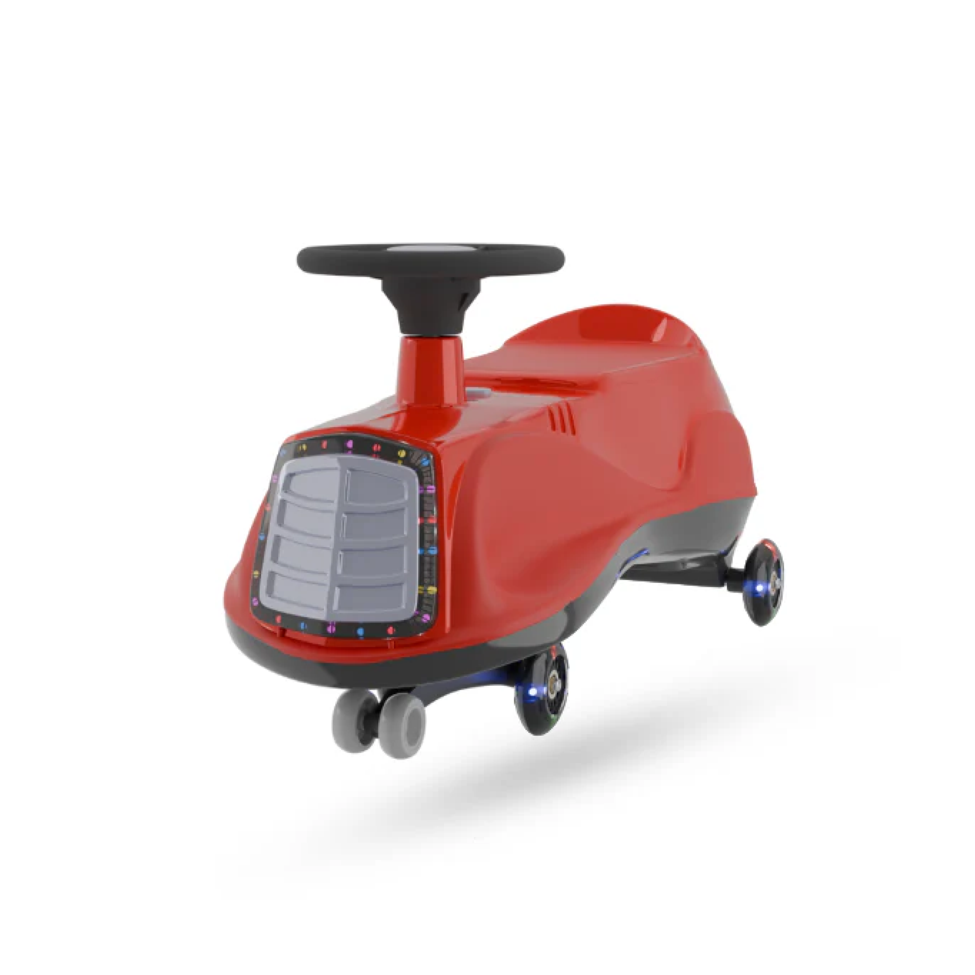 Apple Baby Terry Swing Car | LED Light - Up Grille & Wheels | Musical Twist Ride - On Toy | Ages 3+ Ride Ons for babies - Red - Bouncing Baby