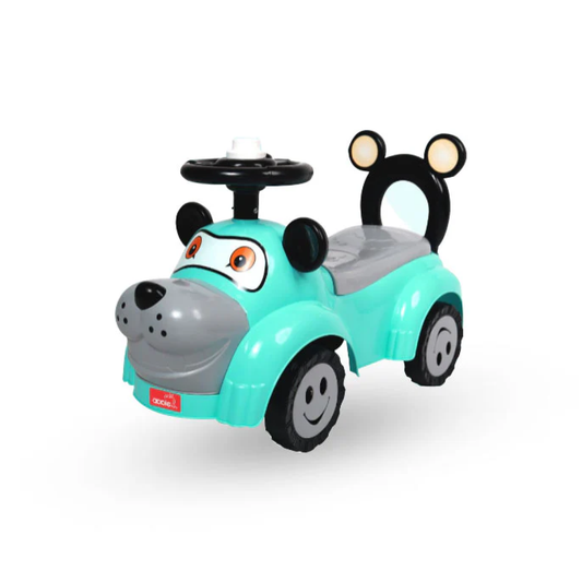 Apple Baby Toby Ride - On Push Car | Cartoon Dog Toddler Toy | Foot - to - Floor Walker with Smiley Wheels Ride Ons for babies - Green - Bouncing Baby