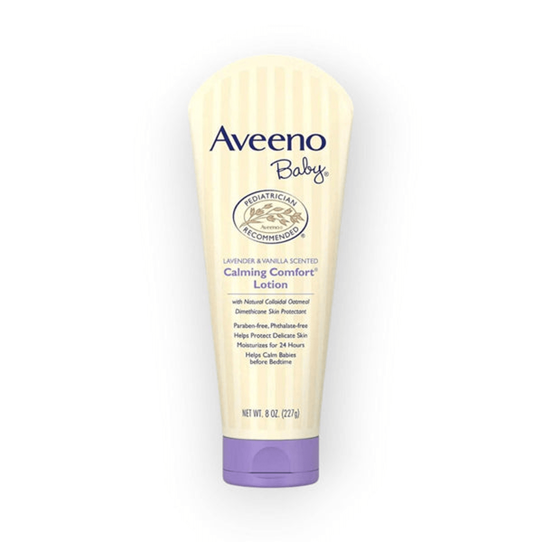 Aveeno Baby Calming Comfort Bedtime Lotion | Gentle Lavender & Prebiotic Oatmeal Baby Lotions for babies - 227g - Bouncing Baby