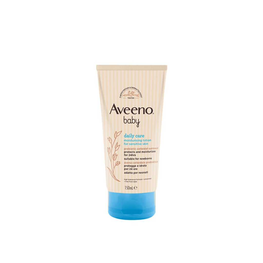 Aveeno Baby Daily Care Moisturising Lotion | Prebiotic Colloidal Oatmeal | Unscented & For Sensitive Skin Baby Lotions for babies - 150ml - Bouncing Baby