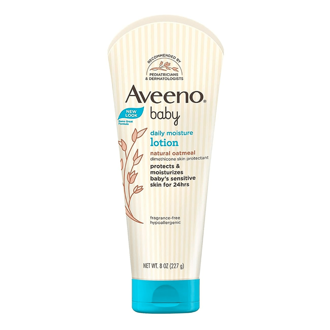 Aveeno Baby Daily Care Moisturising Lotion | Prebiotic Colloidal Oatmeal | Unscented & For Sensitive Skin Baby Lotions for babies - 227g - Bouncing Baby
