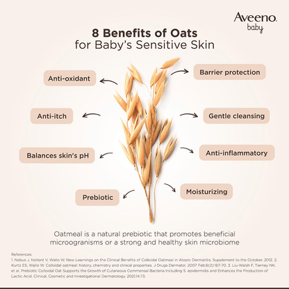 Aveeno Baby Daily Care Moisturising Lotion | Prebiotic Colloidal Oatmeal | Unscented & For Sensitive Skin Baby Lotions for babies - 227g - Bouncing Baby