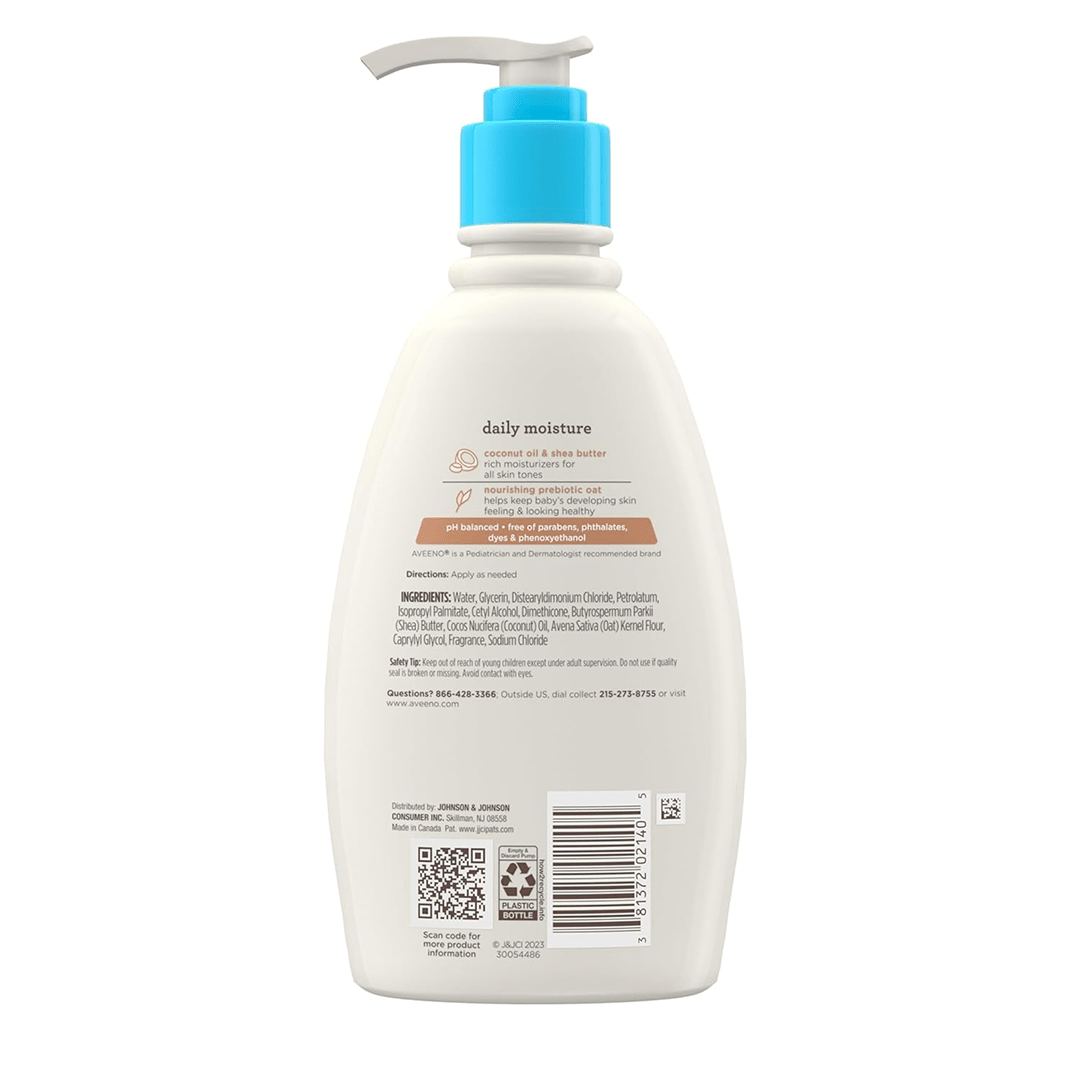 Aveeno Baby Daily Moisture Cream | Coconut Oil & Shea Butter | Prebiotic Oat | 354ml Baby Lotions for babies - Bouncing Baby