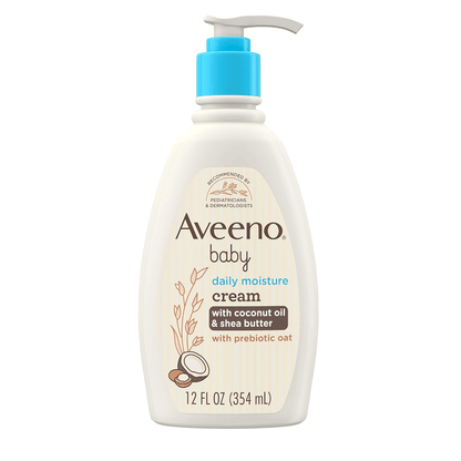 Aveeno Baby Daily Moisture Cream | Coconut Oil & Shea Butter | Prebiotic Oat | 354ml Baby Lotions for babies - Bouncing Baby