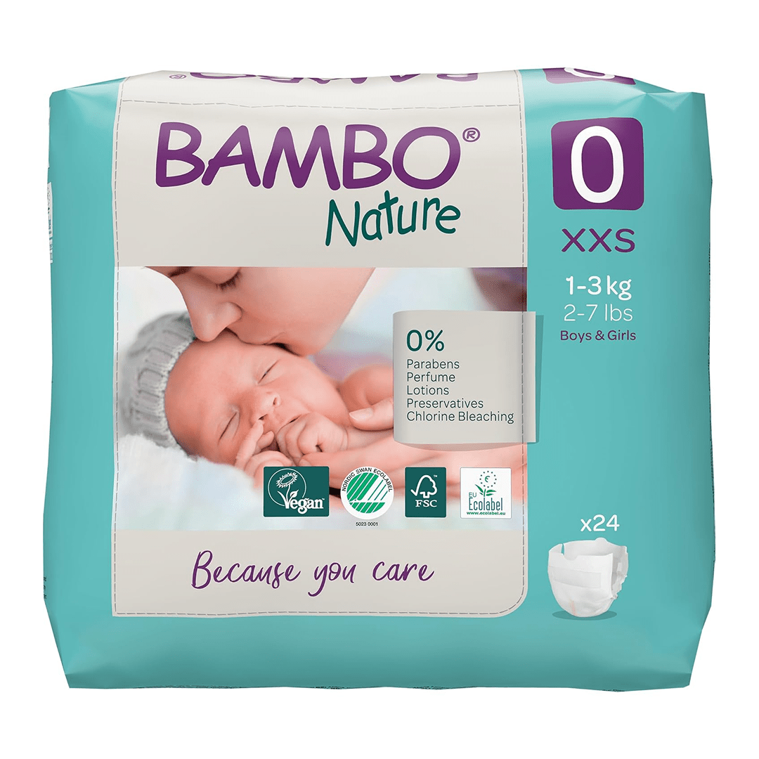 Bambo Nature Eco - Friendly Newborn Sticking style Diapers Sticking Style Diaper for babies - 0 - Bouncing Baby