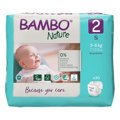 Bambo Nature Eco - Friendly Newborn Sticking style Diapers Sticking Style Diaper for babies - 1 - Bouncing Baby