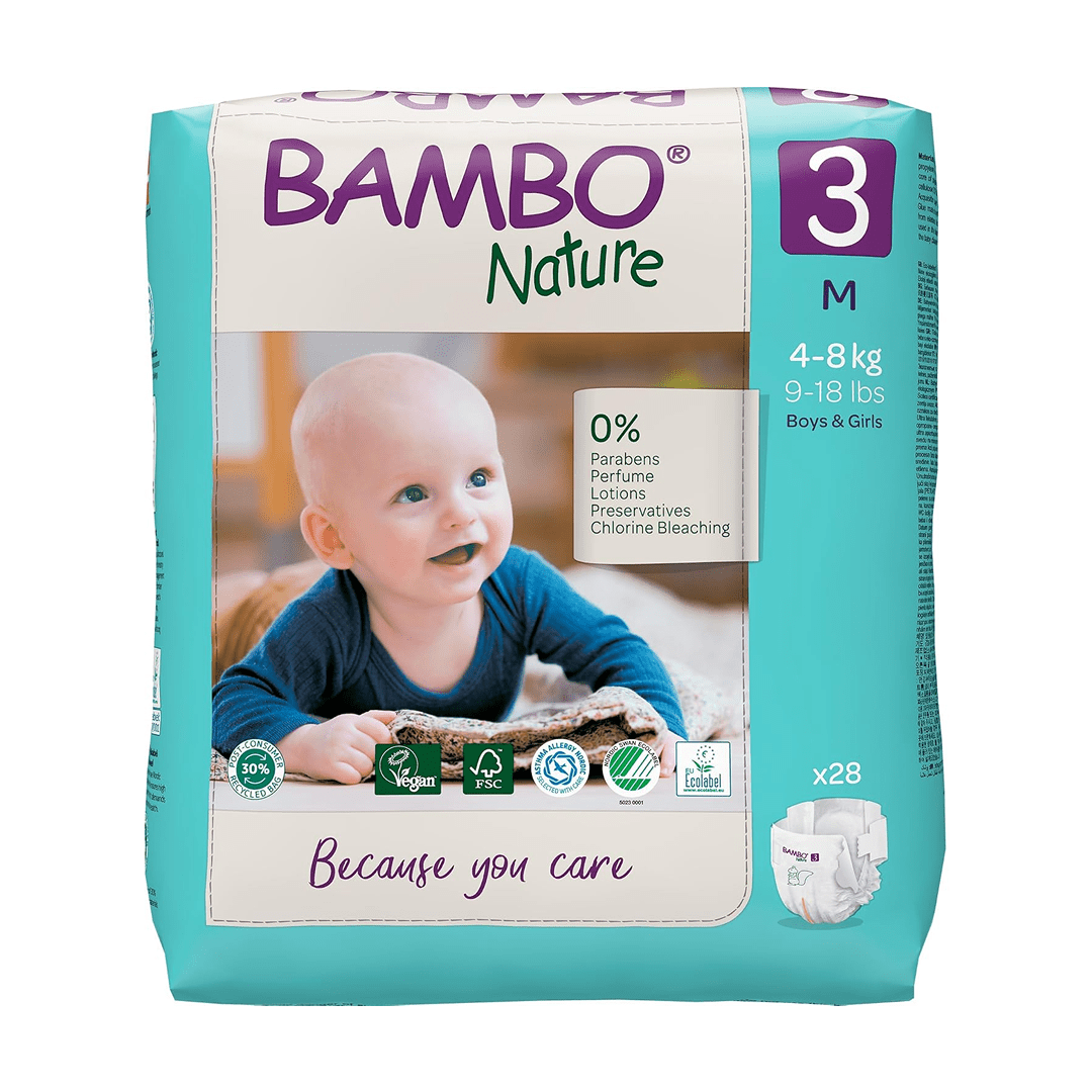 Bambo Nature Eco - Friendly Newborn Sticking style Diapers Sticking Style Diaper for babies - 3 - Bouncing Baby