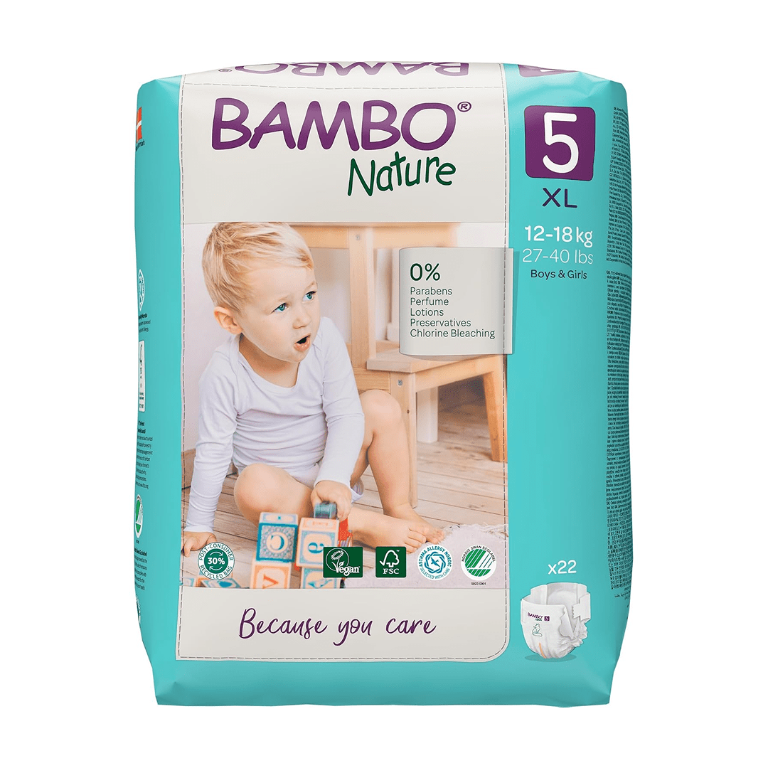 Bambo Nature Eco - Friendly Newborn Sticking style Diapers Sticking Style Diaper for babies - 5 - Bouncing Baby