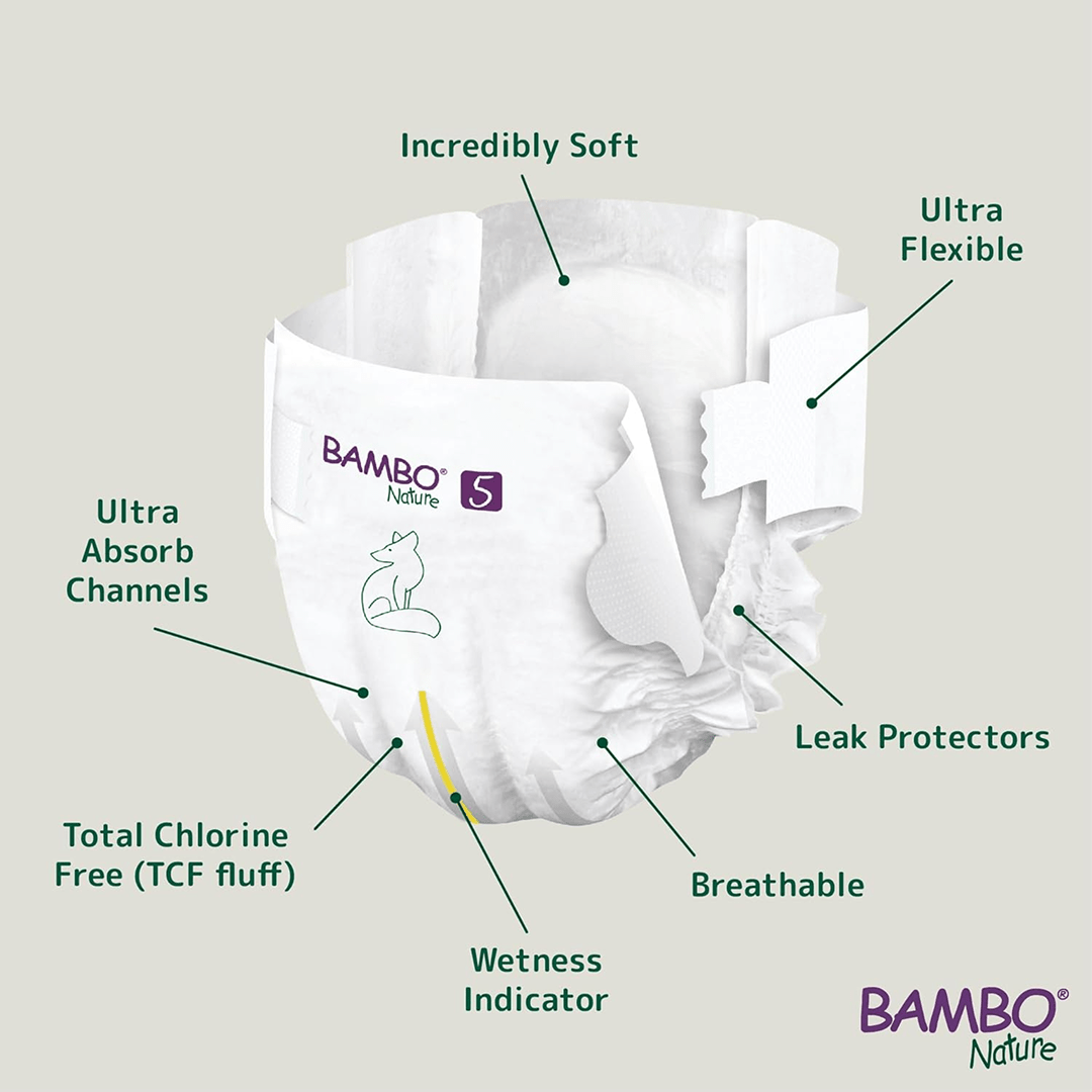 Bambo Nature Eco - Friendly Newborn Sticking style Diapers Sticking Style Diaper for babies - 6 - Bouncing Baby