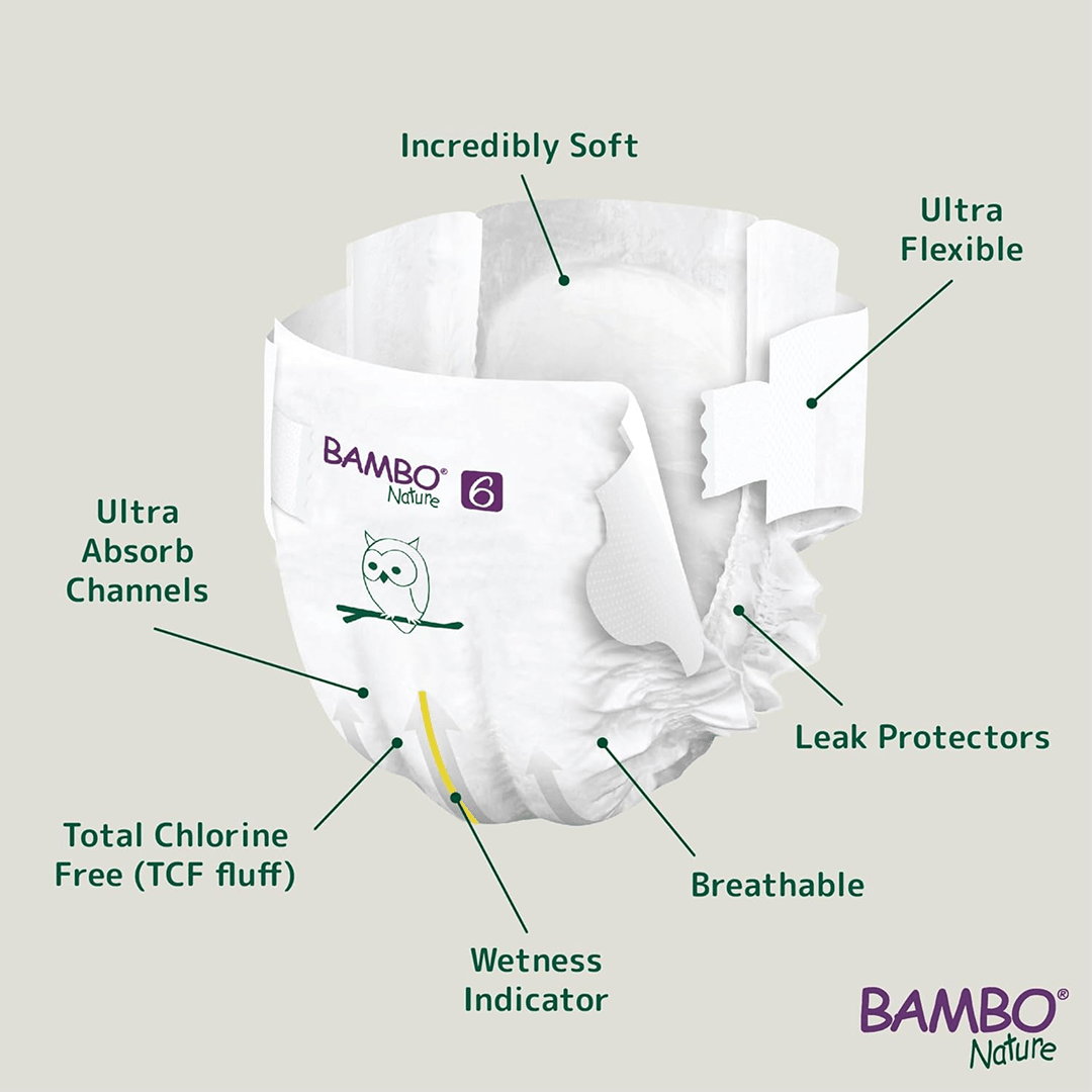 Bambo Nature Eco - Friendly Newborn Sticking style Diapers Sticking Style Diaper for babies - 6 - Bouncing Baby