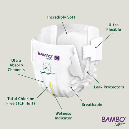 Bambo Nature Eco - Friendly Newborn Sticking style Diapers Sticking Style Diaper for babies - 6 - Bouncing Baby