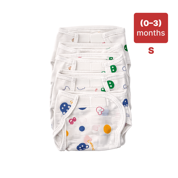 Cozycare Cotton Stick Type Baby Nappies | Reusable Washable Cloth Langot | Pack of 5 Nappies for babies - S - Bouncing Baby