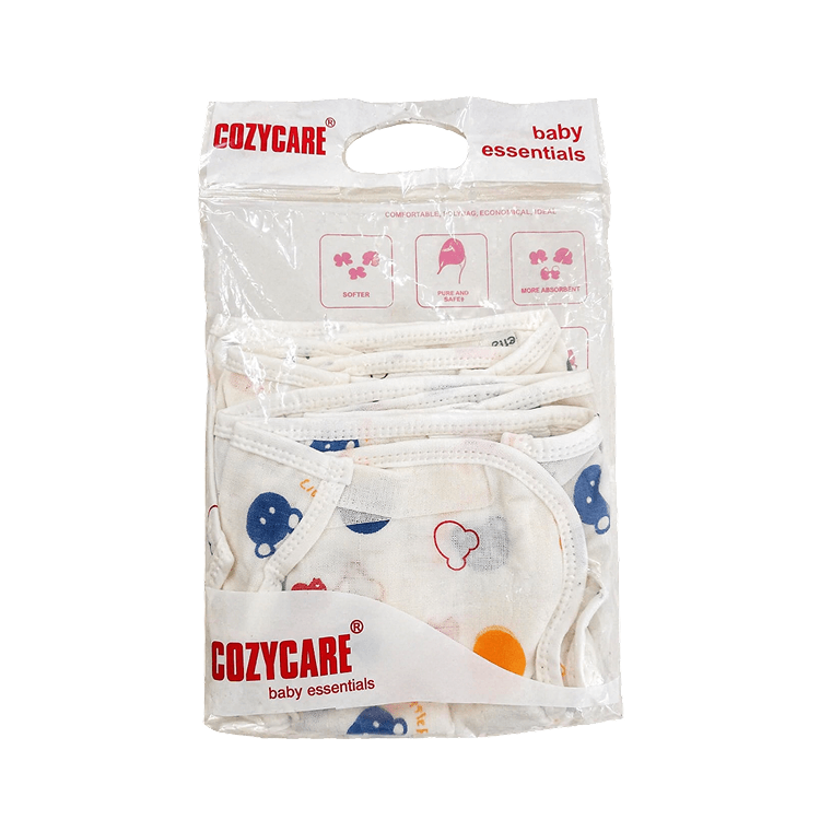 Cozycare Cotton Stick Type Baby Nappies | Reusable Washable Cloth Langot | Pack of 5 Nappies for babies - S - Bouncing Baby. S (0-3) months. Image - 2.