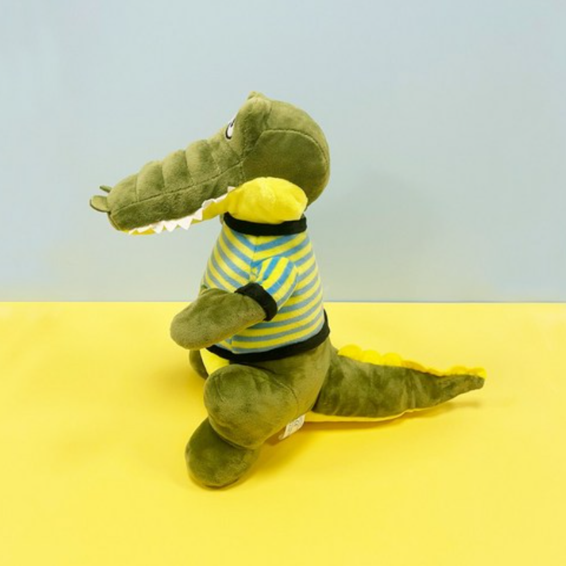 Crocodile Plush Toy in Striped Shirt | Soft Alligator Stuffed Animal | Cuddly Kids Gift Soft Toys for babies - Bouncing Baby