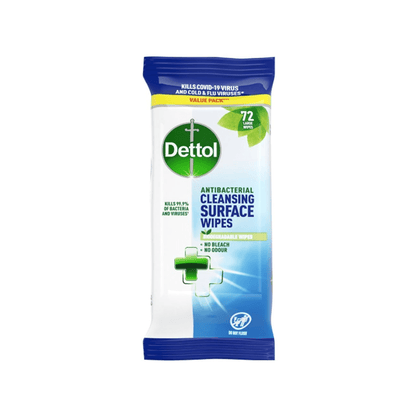Dettol Antibacterial Cleansing Surface Wipes | Biodegradable & Kills 99.9% Bacteria Surface Wipes for babies - 72 - Bouncing Baby