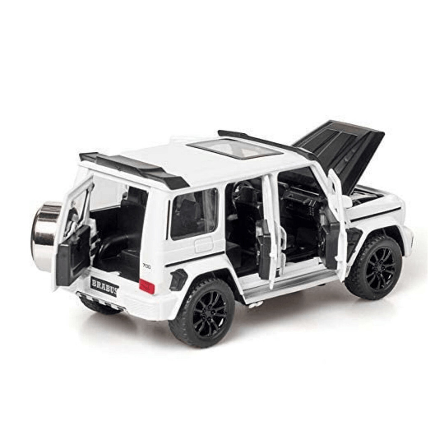 Double Horses Alloy Die - Cast Car | 1:32 Scale G - Wagon Style | Pull Back Action | White Die - Cast Toys for babies - Bouncing Baby