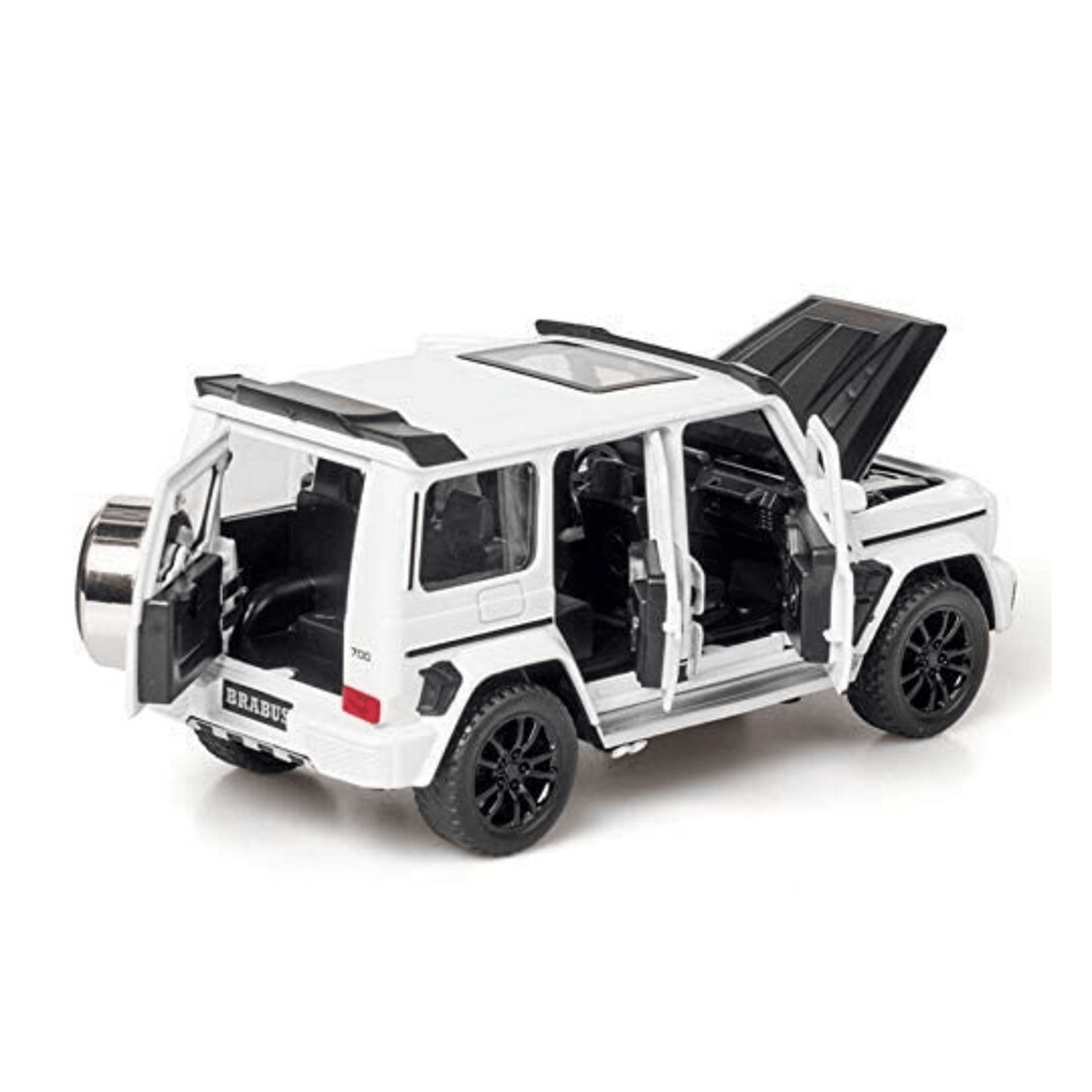 Double Horses Alloy Die - Cast Car | 1:32 Scale G - Wagon Style | Pull Back Action | White Die - Cast Toys for babies - Bouncing Baby
