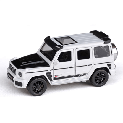Double Horses Alloy Die - Cast Car | 1:32 Scale G - Wagon Style | Pull Back Action | White Die - Cast Toys for babies - Bouncing Baby
