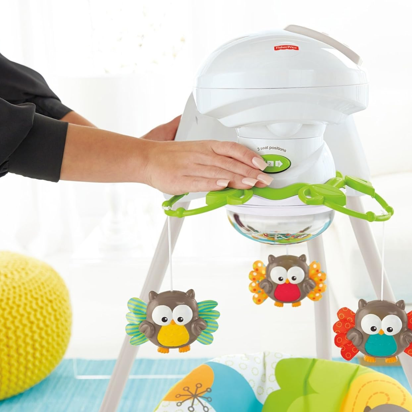 Fisher - Price 3 - in - 1 Swing 'n Rocker | Portable Infant Seat | Woodland Friends Mobile | Musical Soother Rocker for babies - Bouncing Baby