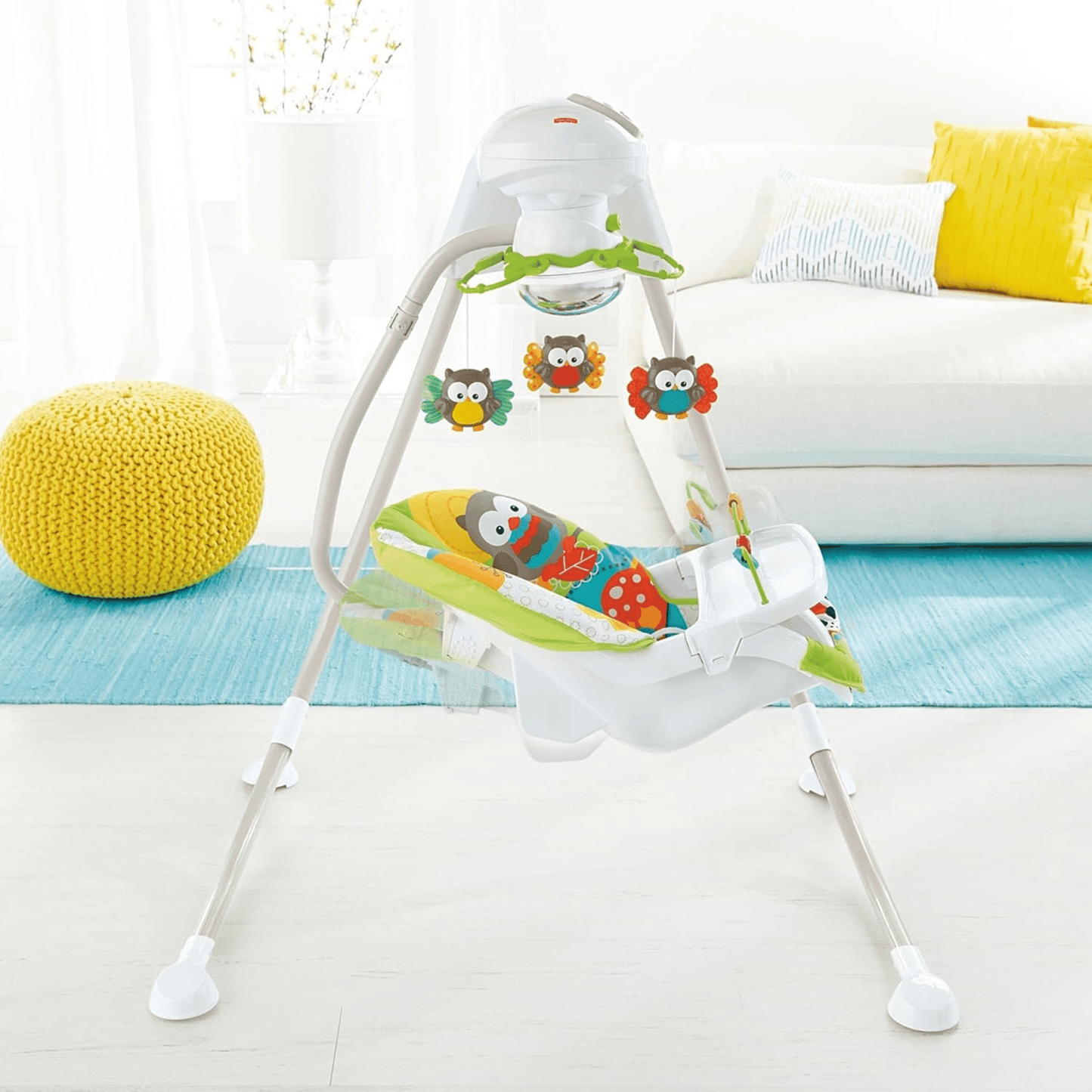 Fisher - Price 3 - in - 1 Swing 'n Rocker | Portable Infant Seat | Woodland Friends Mobile | Musical Soother Rocker for babies - Bouncing Baby