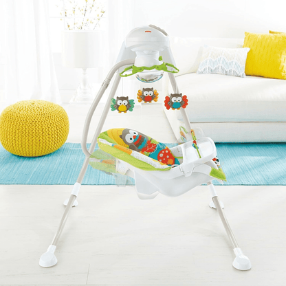 Fisher - Price 3 - in - 1 Swing 'n Rocker | Portable Infant Seat | Woodland Friends Mobile | Musical Soother Rocker for babies - Bouncing Baby
